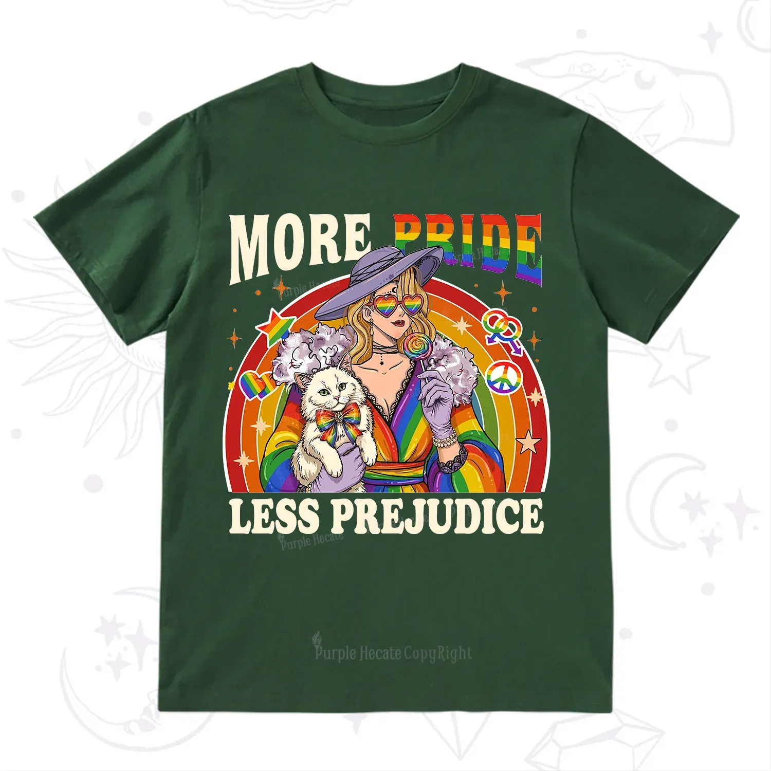 Purplehecate More Pride Less Prejudice Rainbow T-Shirt