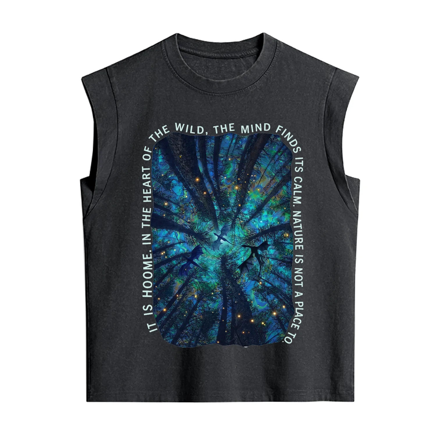 Purplehecate Forest Mindscape Night Sky Vintage Washed Tank