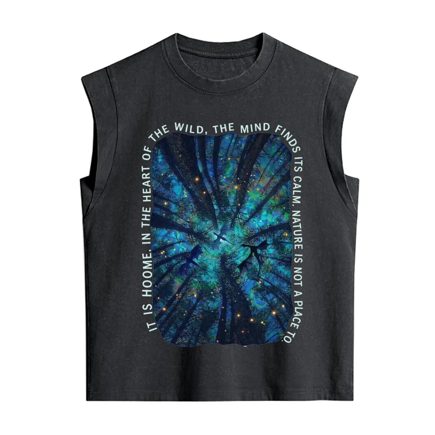 Purplehecate Forest Mindscape Night Sky Vintage Washed Tank