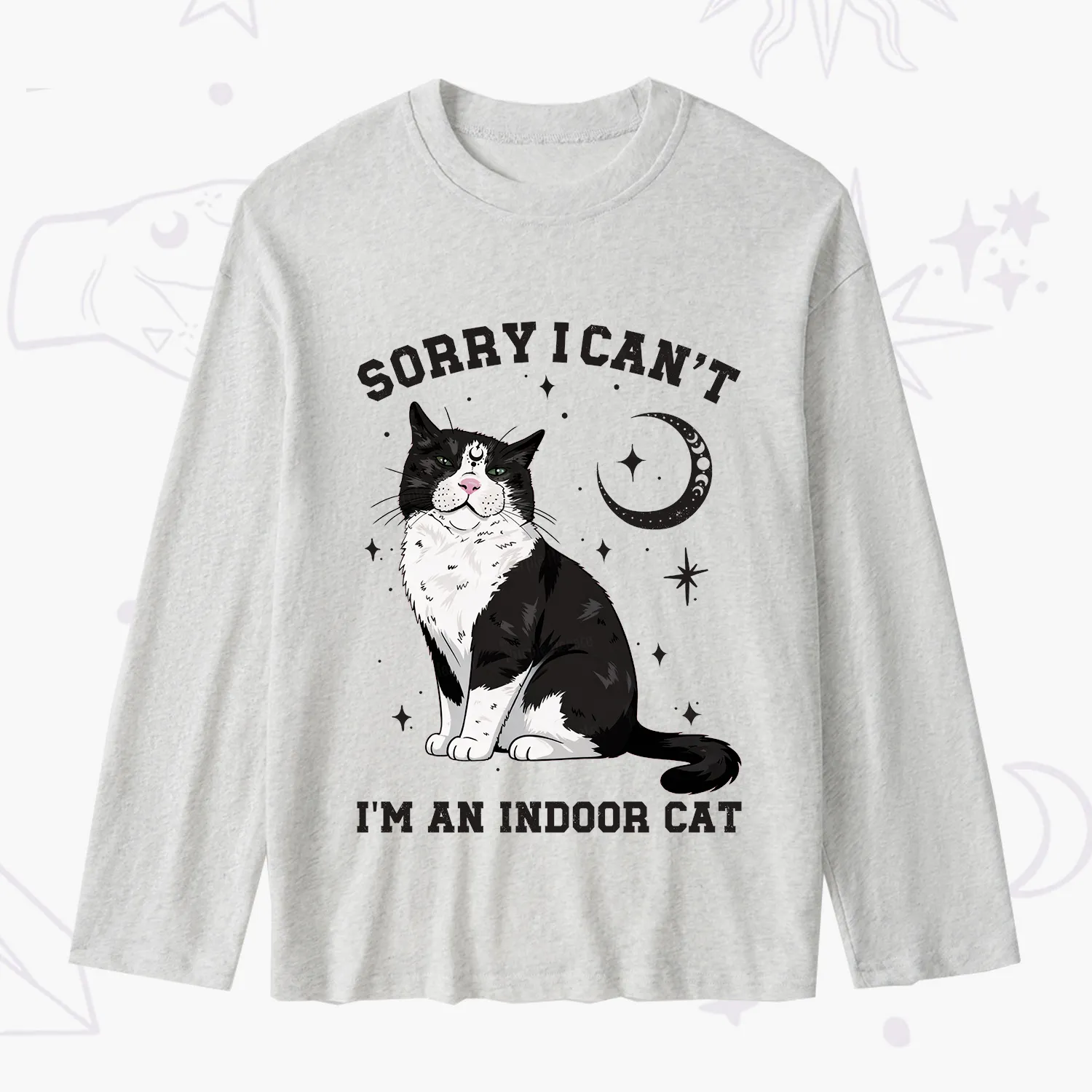 Purplehecate Sorry I Can't Go I'm an Indoor Cat Slub Long Sleeve T-Shirt
