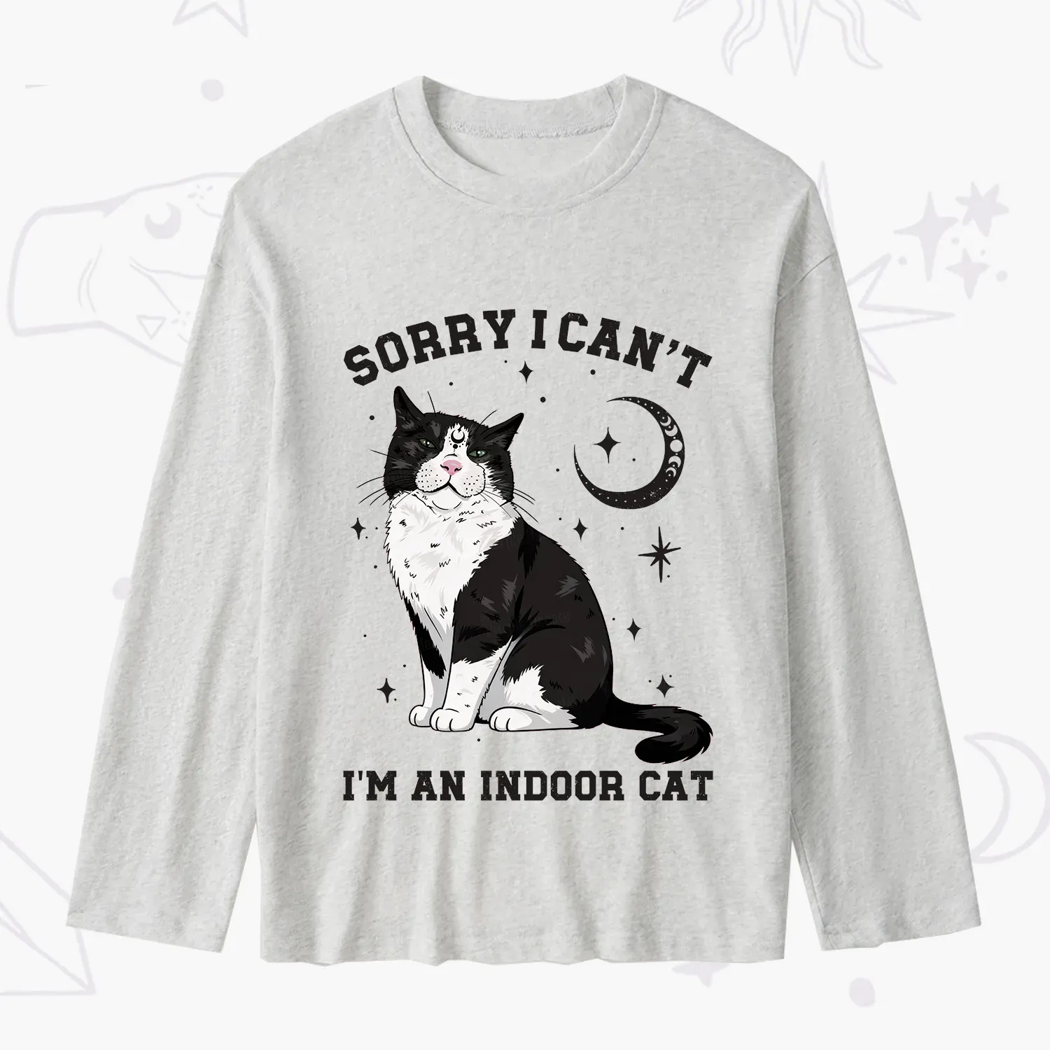Purplehecate Sorry I Can't Go I'm an Indoor Cat Slub Long Sleeve T-Shirt