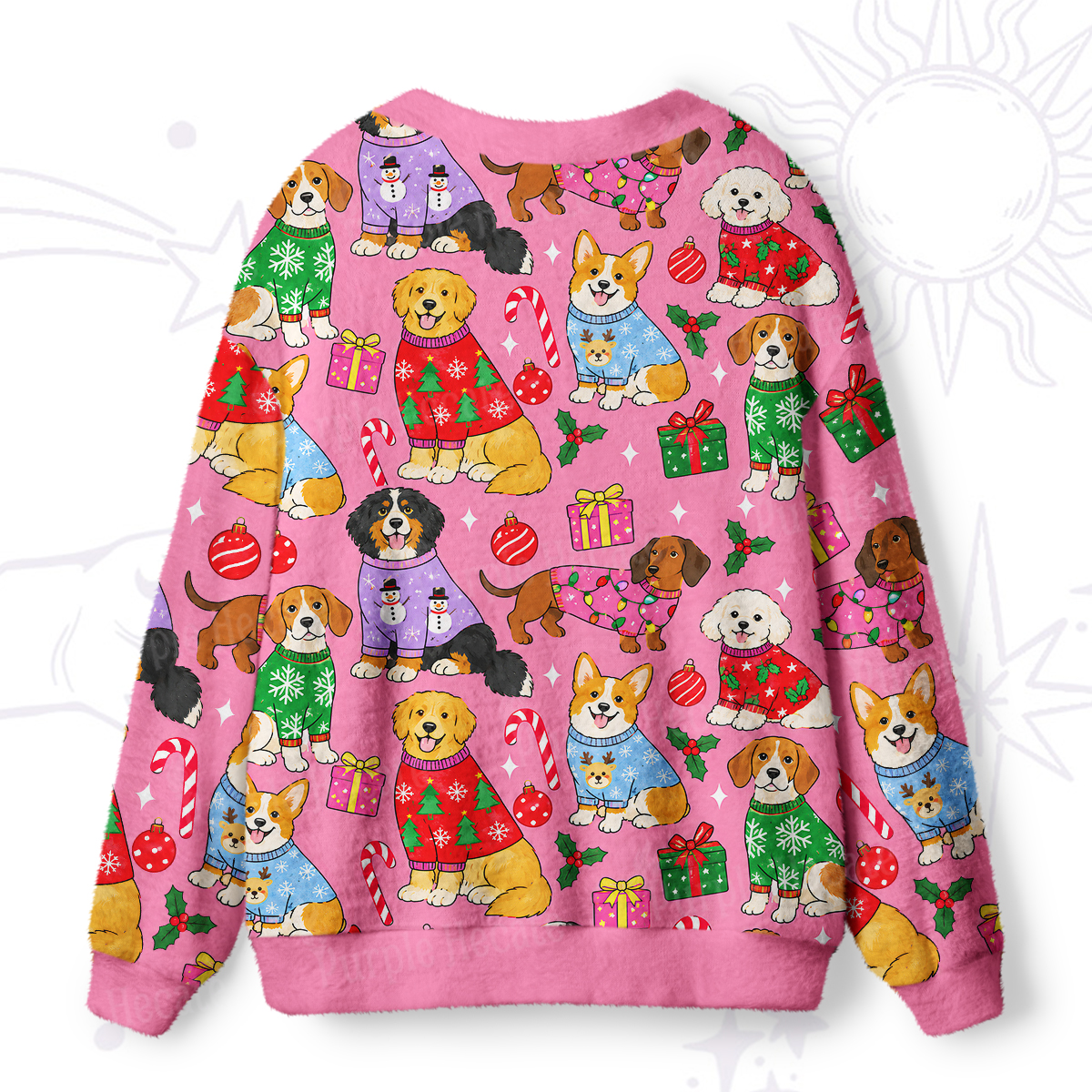 Purplehecate Festive Christmas Puppy Ugly Cardigan Sweaters