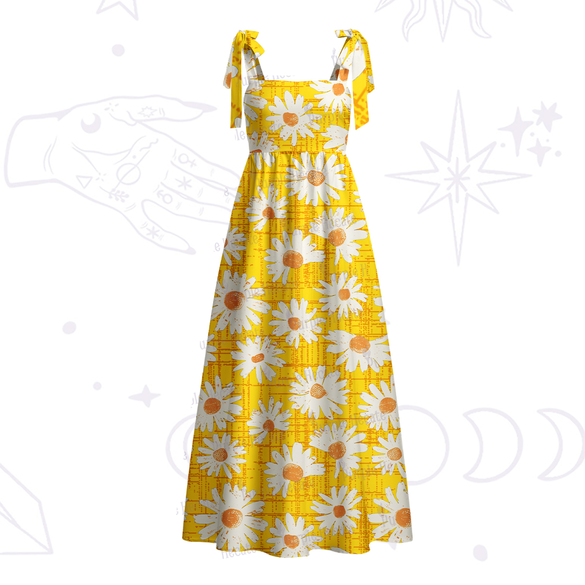Purplehecate Daisy Daydream Tie Shoulder Maxi Dress