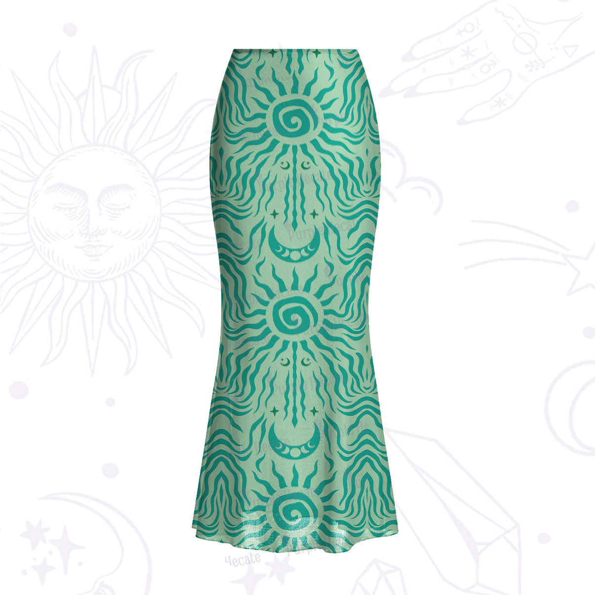 Purplehecate Solar Ritual Mesh Mermaid Hem Skirt
