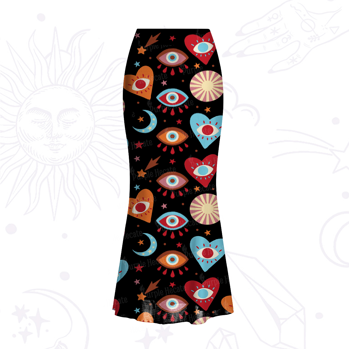 Purplehecate The Enchanted Eye of Love Mesh Mermaid Hem Skirt
