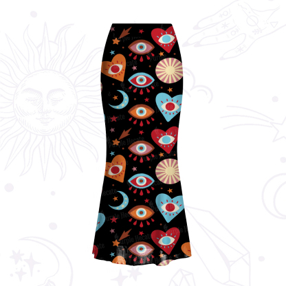 Purplehecate The Enchanted Eye of Love Mesh Mermaid Hem Skirt