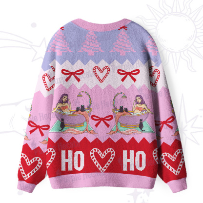 Purplehecate Ho Ho Meowmaid Ugly Cardigan Sweaters