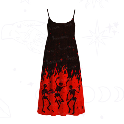 Purplehecate Infernal Revelry Spaghetti Strap Midi Dress