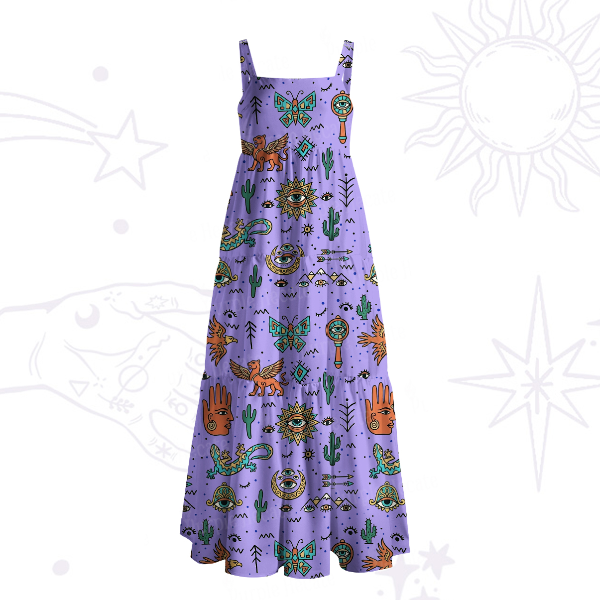 Purplehecate Mystic Desert Spirit Wide Straps Maxi Dress