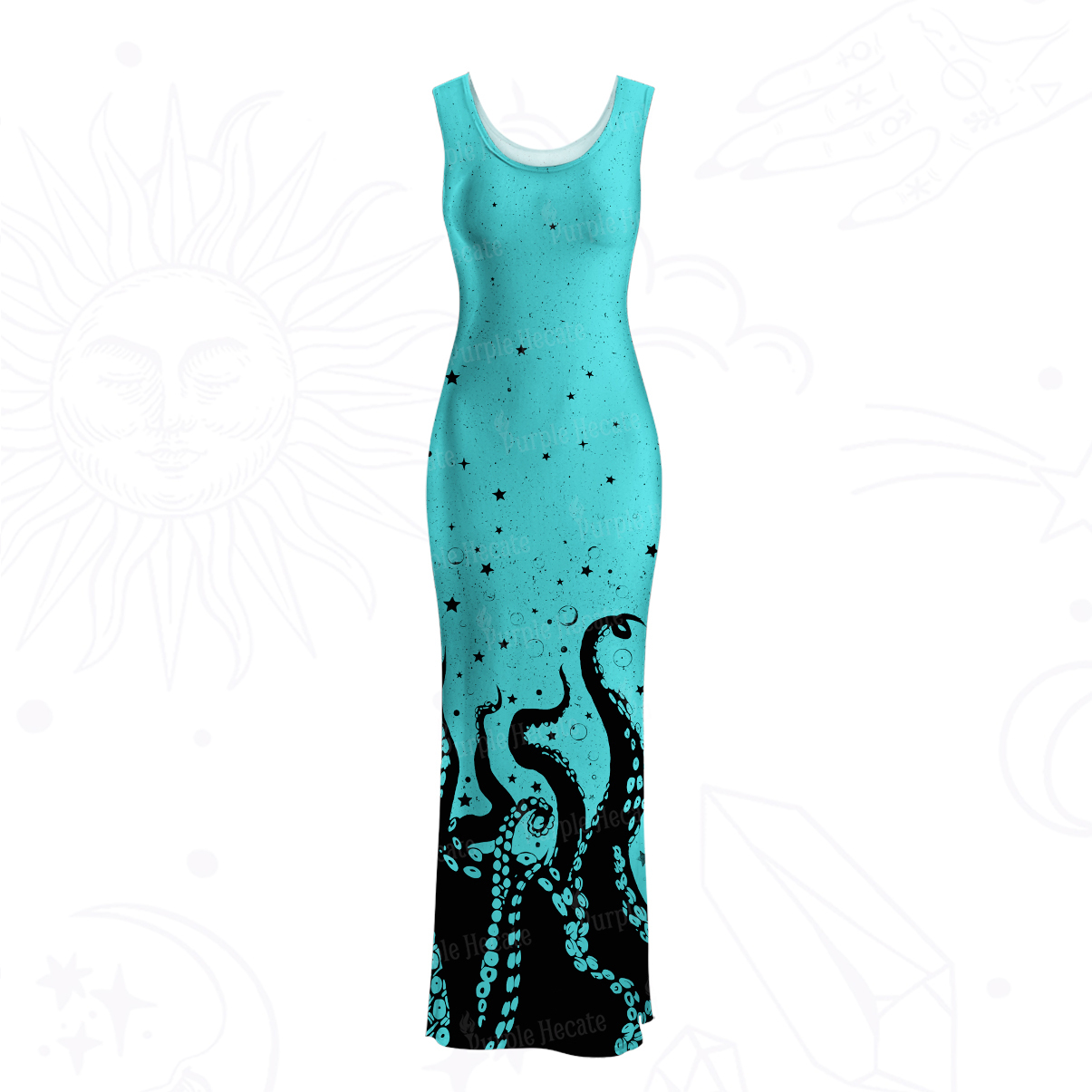 Purplehecate Tentacles of the Deep Mesh Maxi Tank Beach Dress