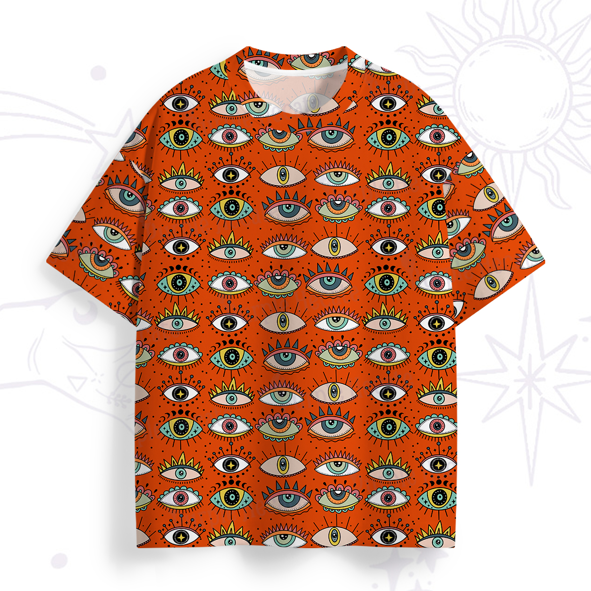 Purplehecate Evil Eye Pattern All Over Print T-Shirt