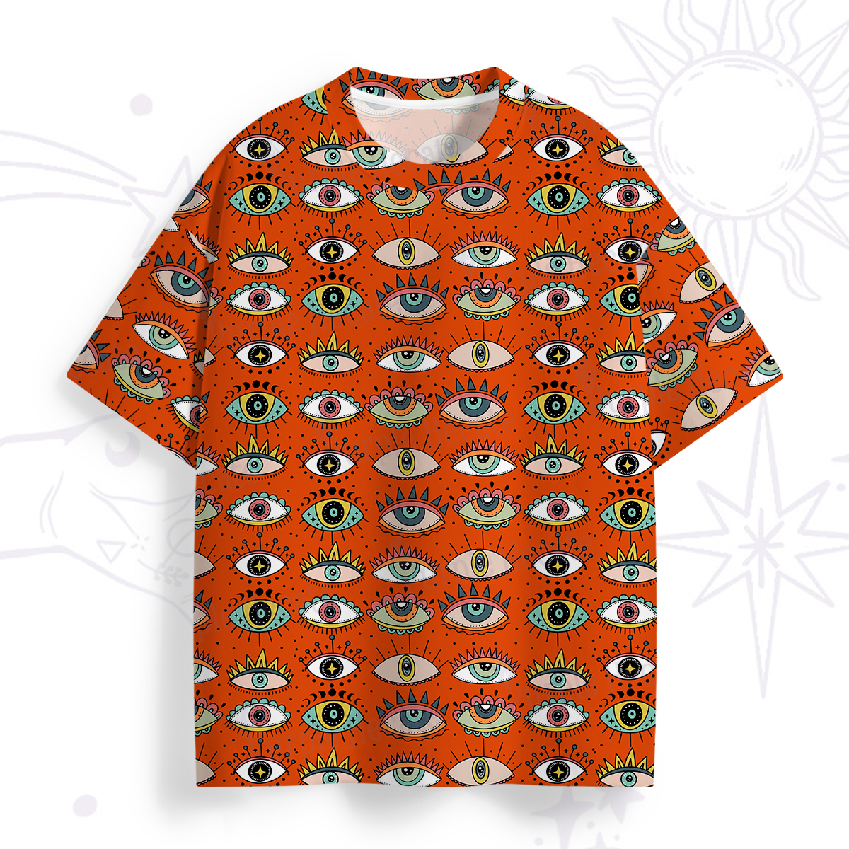 Purplehecate Evil Eye Pattern All Over Print T-Shirt