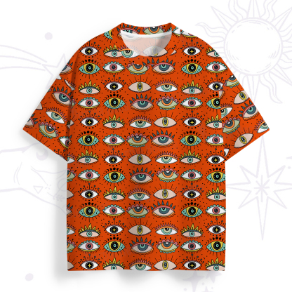 Purplehecate Evil Eye Pattern All Over Print T-Shirt