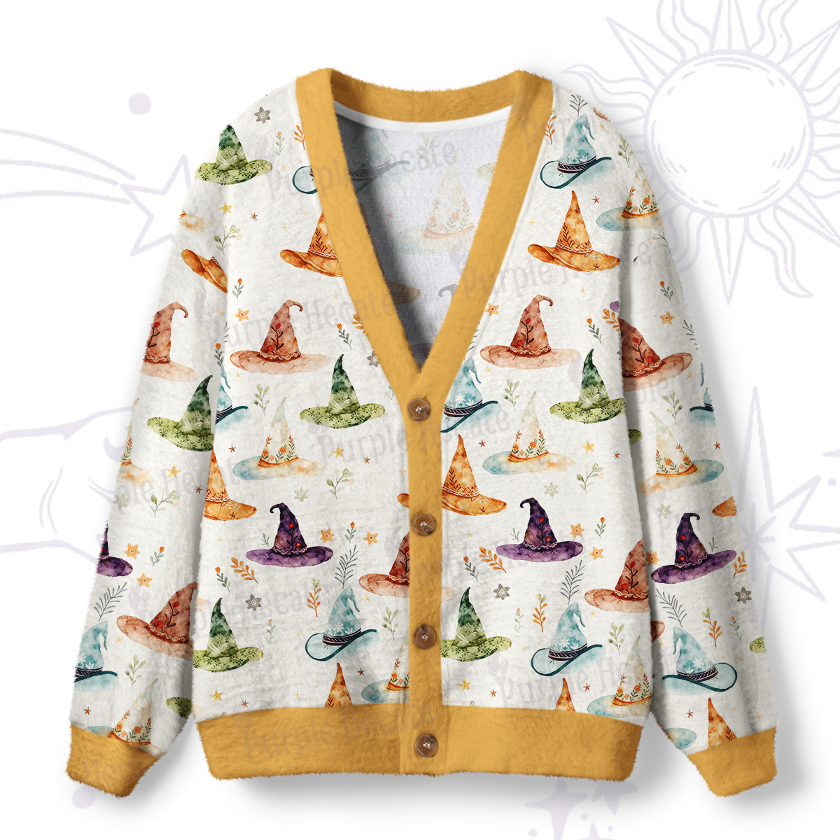 Purplehecate Witch Hat Ugly Cardigan Sweaters