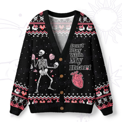 Purplehecate Don't Play With My Heart Ugly Cardigan Sweaters