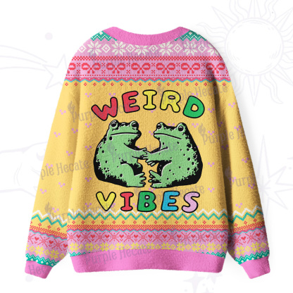 Purplehecate Weird Frog Vibes Ugly Cardigan Sweaters