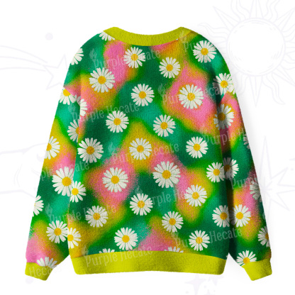 Purplehecate Enchanted Daisy Spring Romance Ugly Cardigan Sweaters