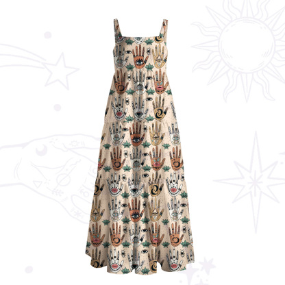 Purplehecate Helping Hands Wide Straps Maxi Dress