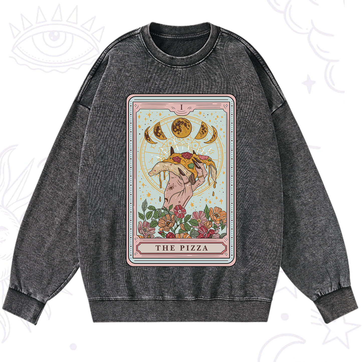 Magic Purplehecate The Pizza Tarot Washed Sweatshirt