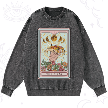 Purplehecate The Pizza Tarot Washed Sweatshirt