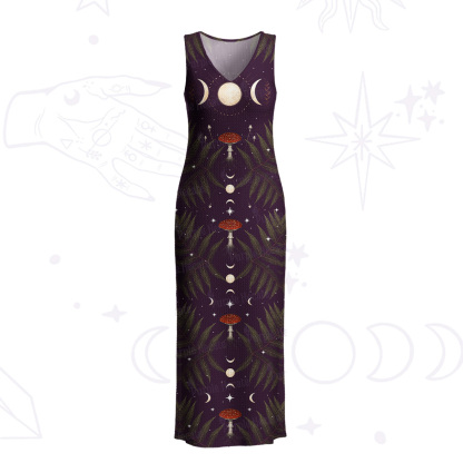 Purplehecate Moonlit Mushroom Gow Crochet Knit Maxi Dress