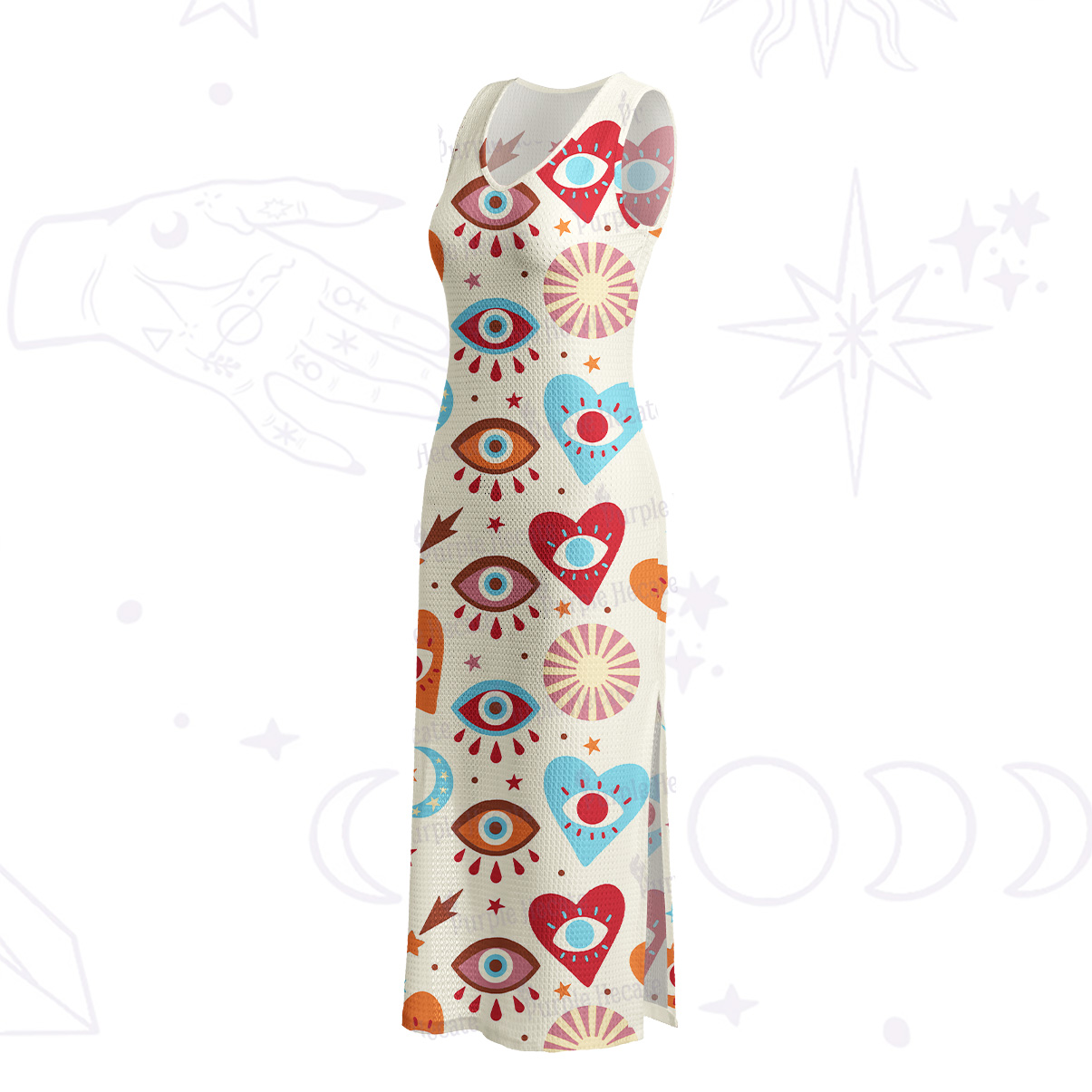 Purplehecate The Enchanted Eye of Love Crochet Knit Maxi Dress