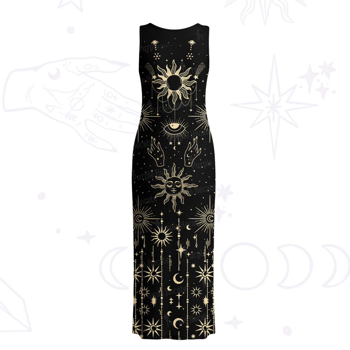 Purplehecate Solar Oracle Crochet Knit Maxi Dress