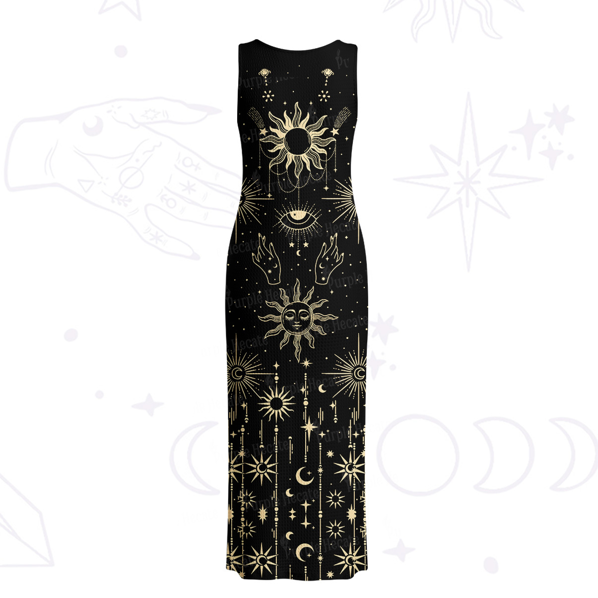 Purplehecate Solar Oracle Crochet Knit Maxi Dress