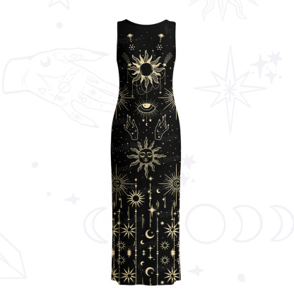 Purplehecate Solar Oracle Crochet Knit Maxi Dress