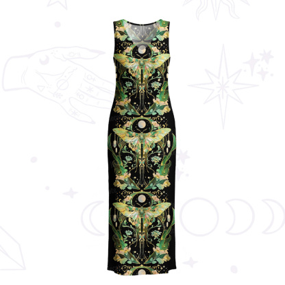 Purplehecate Moon Moth Rave Crochet Knit Maxi Dress