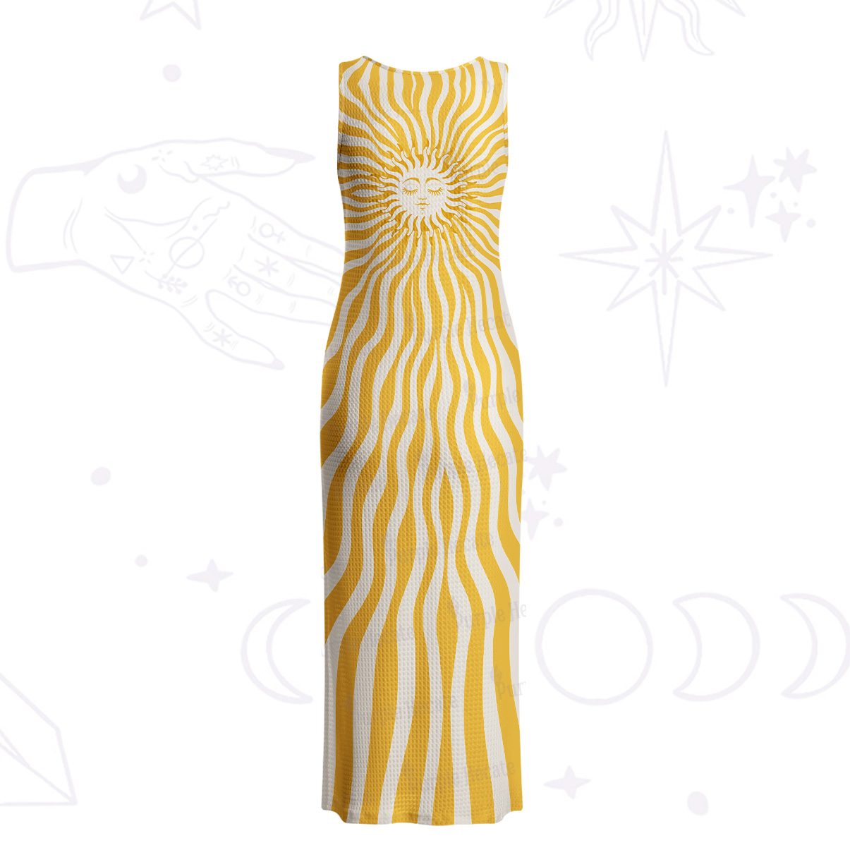 Purplehecate Radiance of the Sun Crochet Knit Maxi Dress