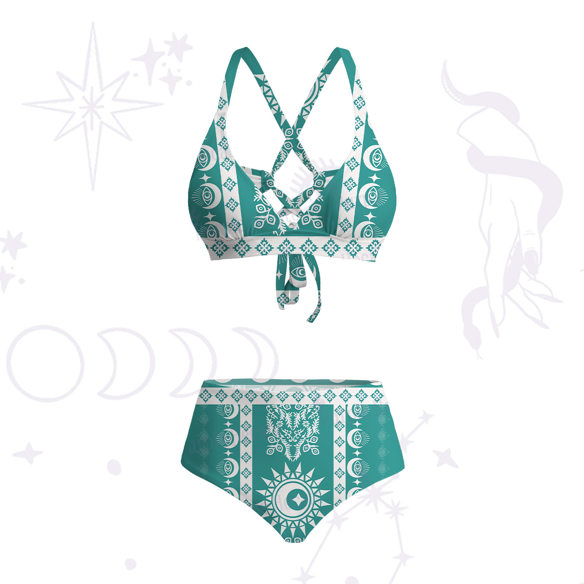 Purplehecate Visionary Sun Crisscross Tie-Back Bikini Set