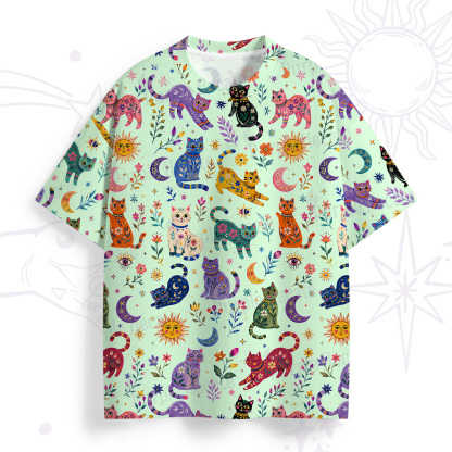 Purplehecate Rainbow Magic Cats All Over Print T-Shirt