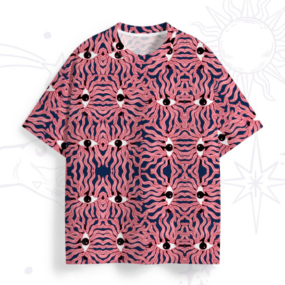 Purplehecate Psychedelic Wave Eyes All Over Print T-Shirt