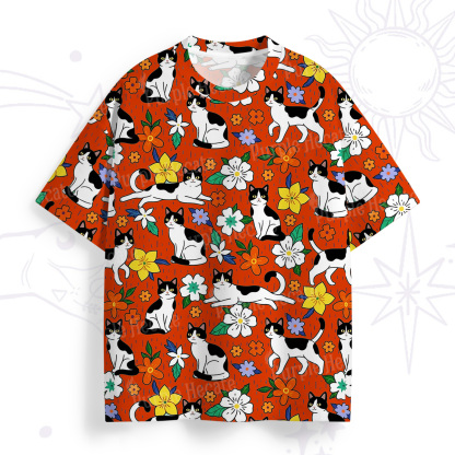 Purplehecate Enchanted Spring Whispering Cat All Over Print T-Shirt
