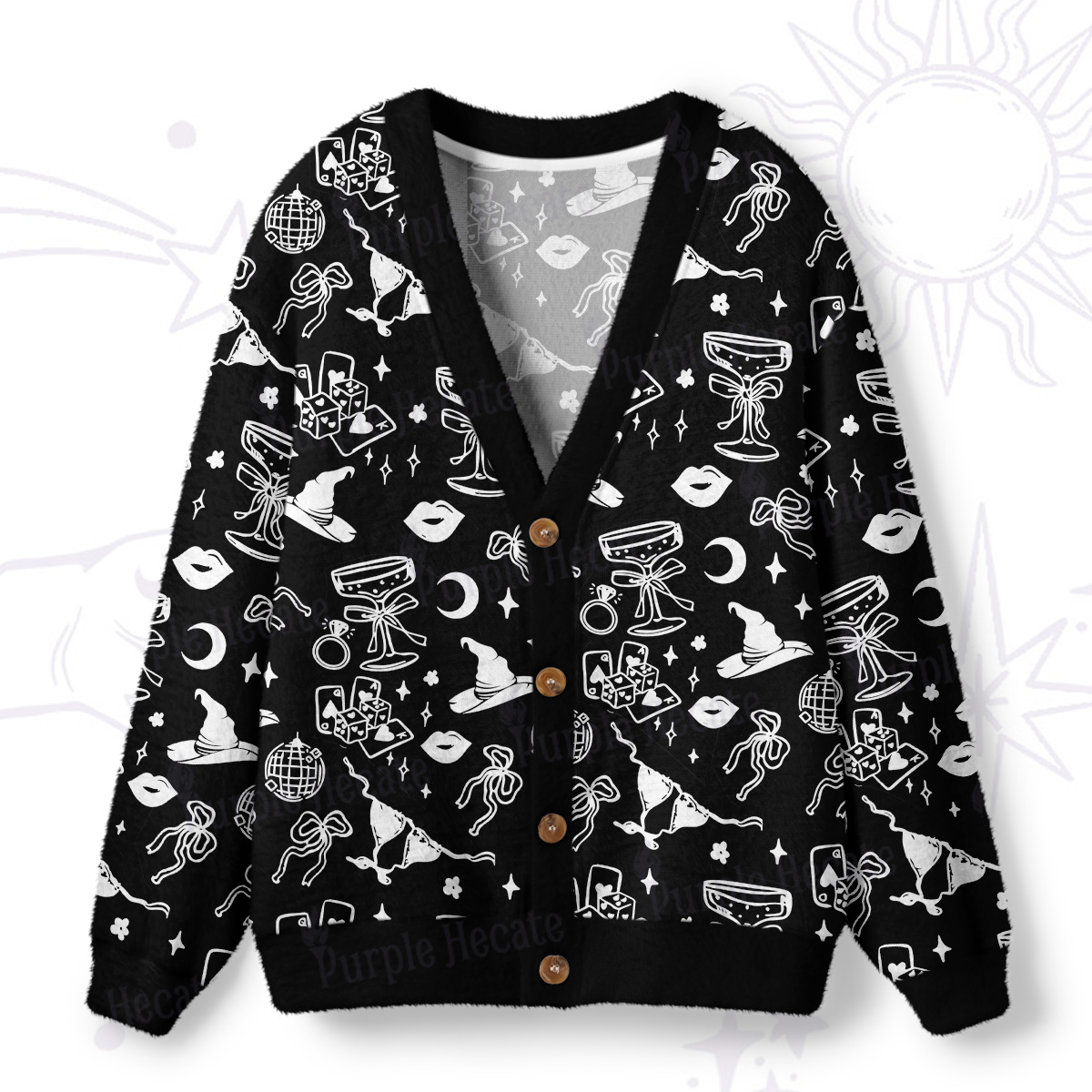 Purplehecate Witch’s Night Out Ugly Cardigan Sweaters