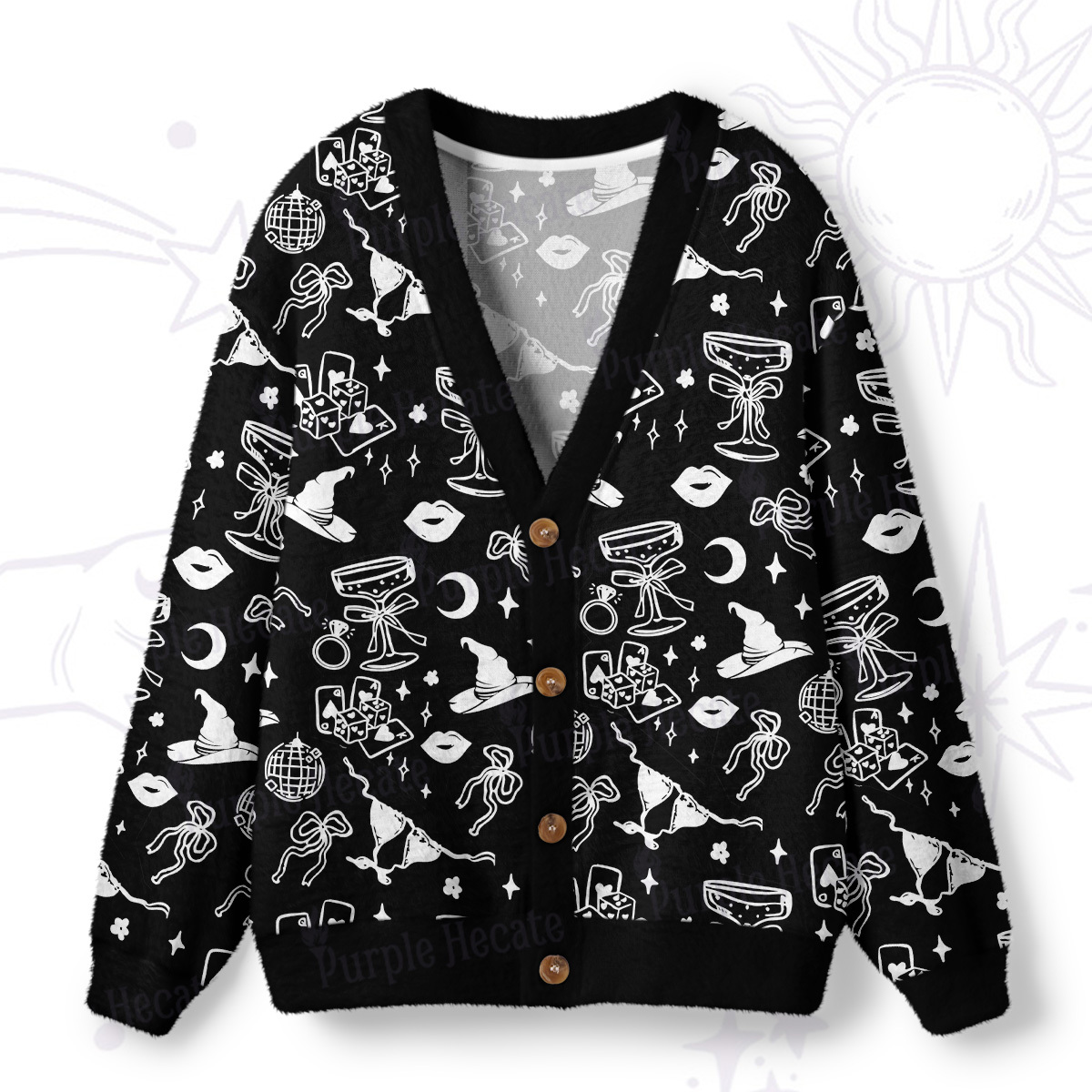 Purplehecate Witch’s Night Out Ugly Cardigan Sweaters