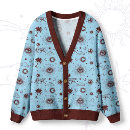 Purplehecate Eye of the Universe Ugly Cardigan Sweaters