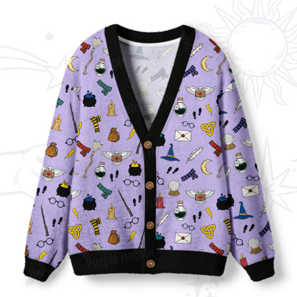 Purplehecate Wizard School Magic Ugly Cardigan Sweaters
