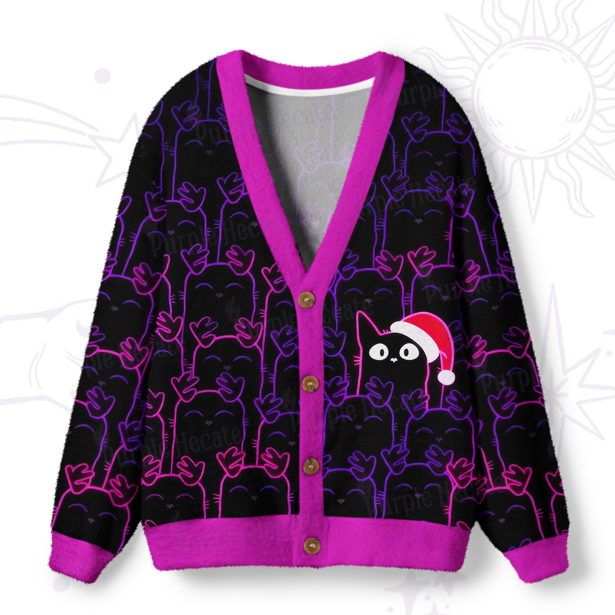 Purplehecate Reindeer Was Sold Out Christmas  Ugly Cardigan Sweaters