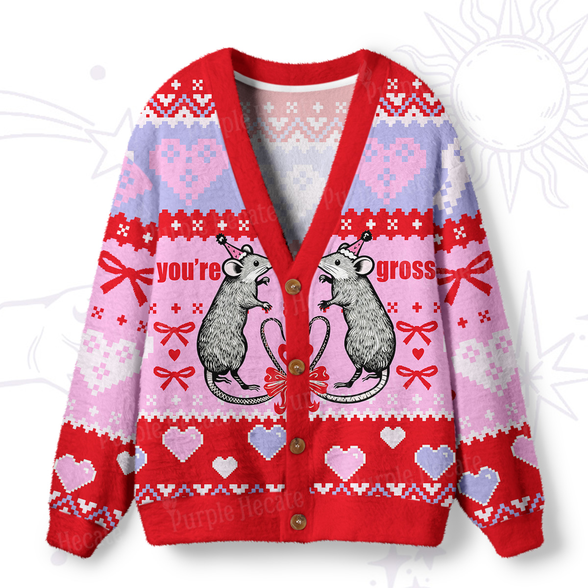 Purplehecate You're Gross Ugly Cardigan Sweaters
