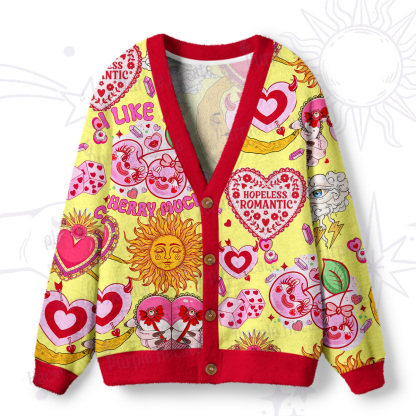 Purplehecate Hopeless Romantic Love Doodle Ugly Cardigan Sweaters