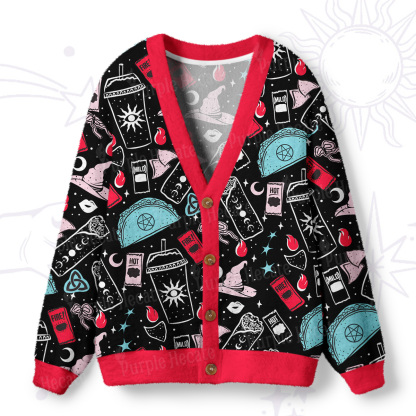 Purplehecate Dark Magic and Mystical Charm Ugly Cardigan Sweaters