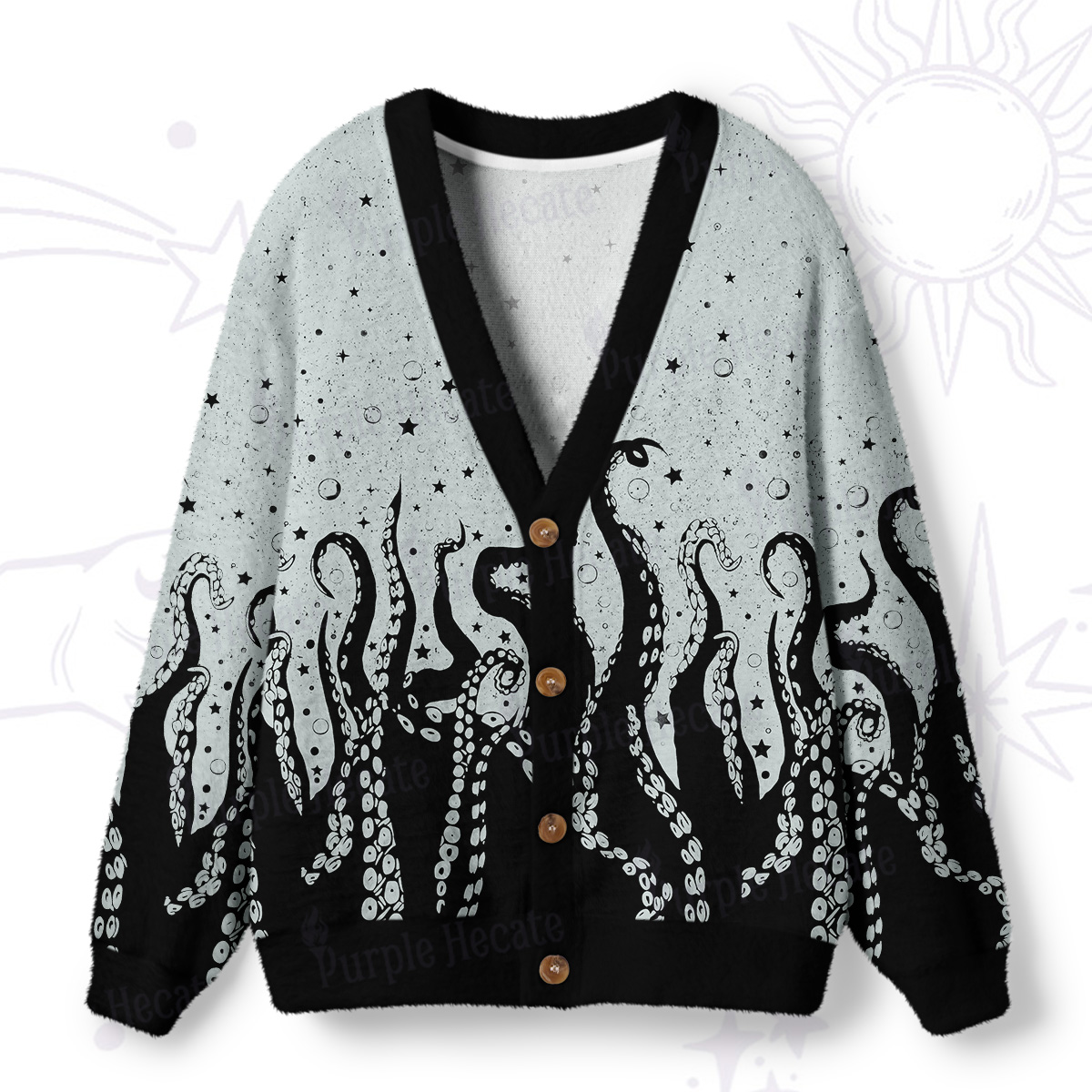 Purplehecate Tentacles of the Deep Ugly Cardigan Sweaters