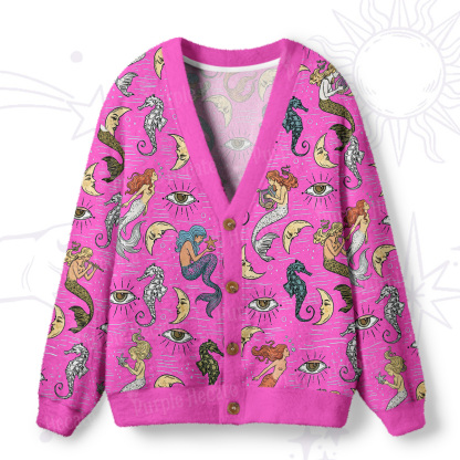 Purplehecate Mermaid Magic Ugly Cardigan Sweaters