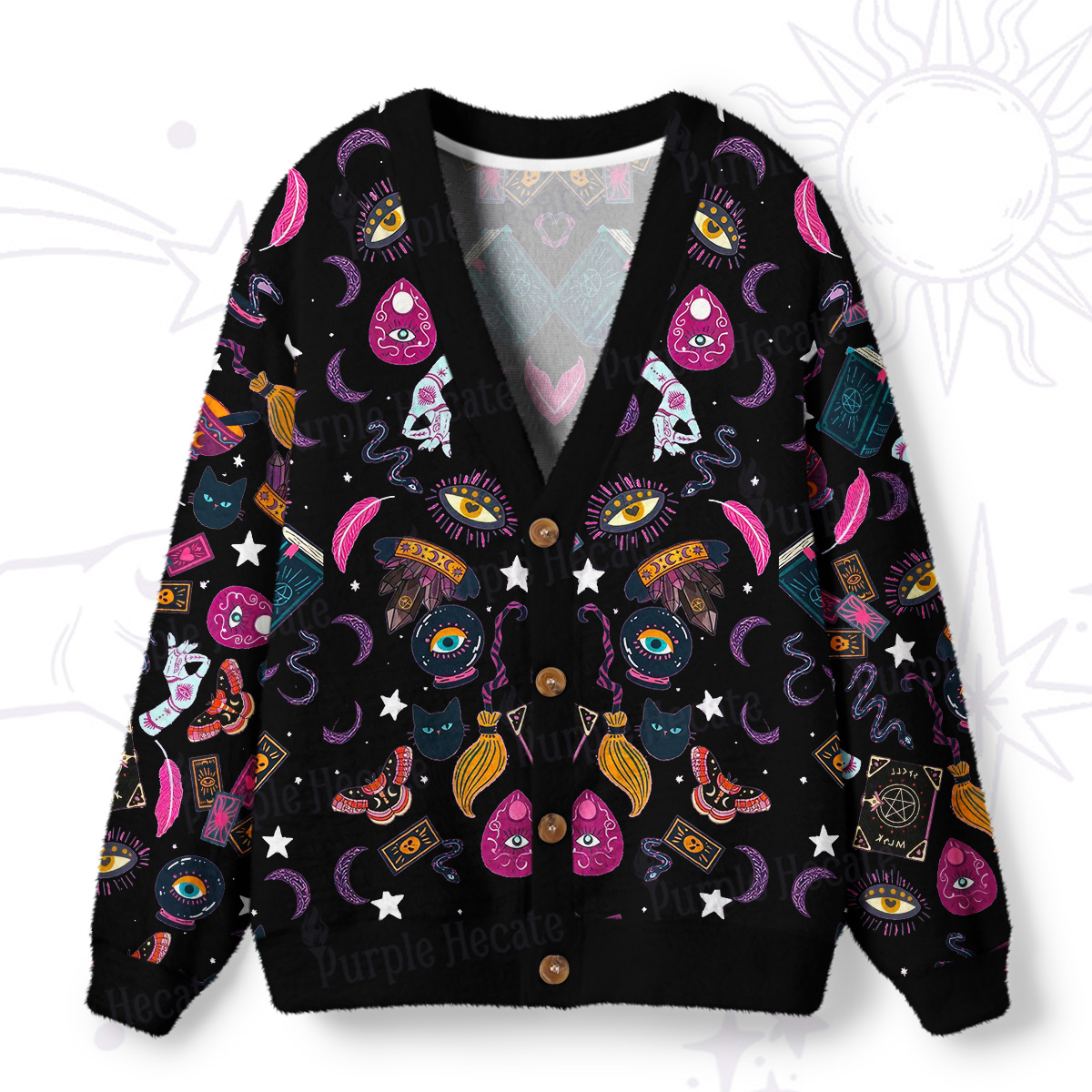 Purplehecate Secrets of the Starry Witch Ugly Cardigan Sweaters