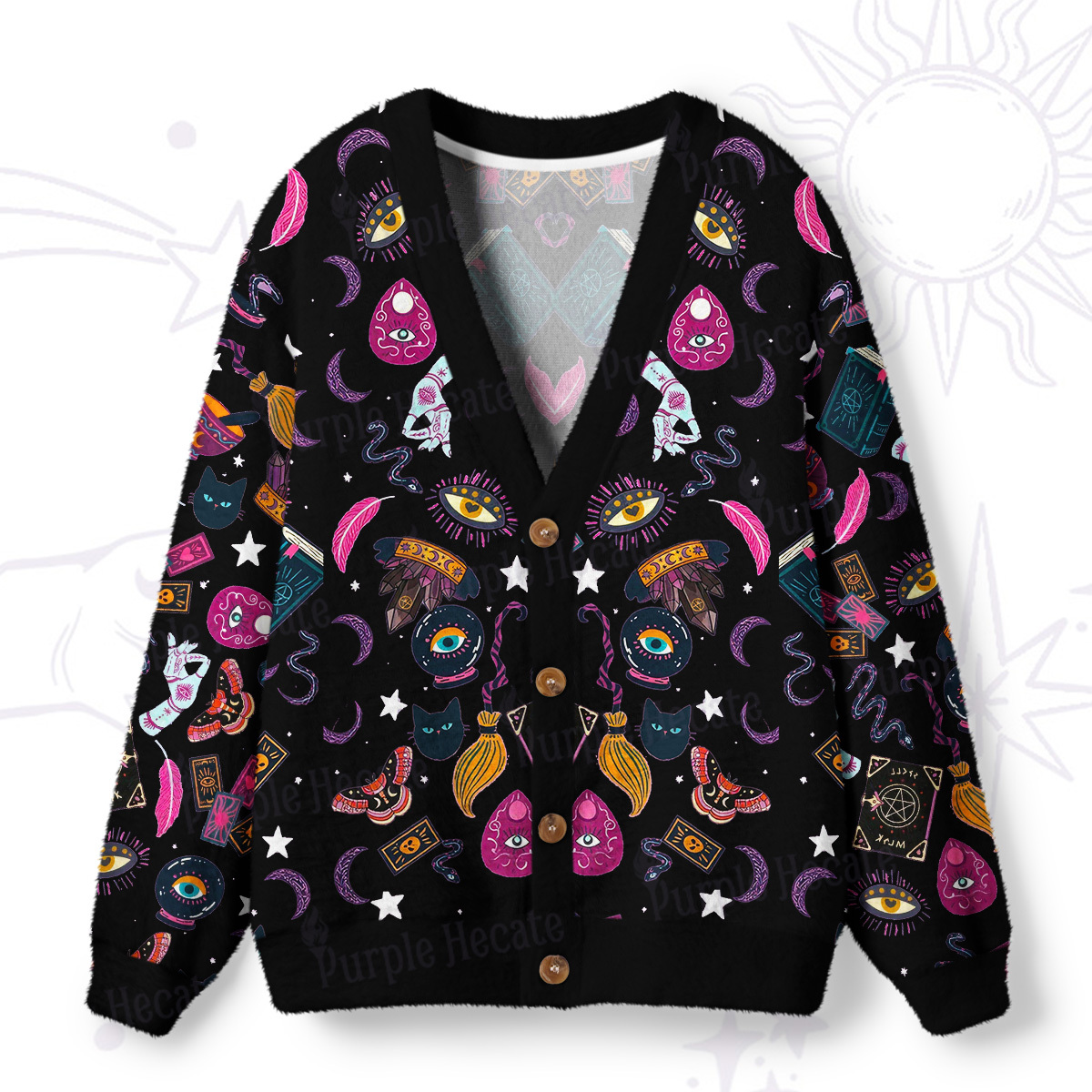 Purplehecate Secrets of the Starry Witch Ugly Cardigan Sweaters