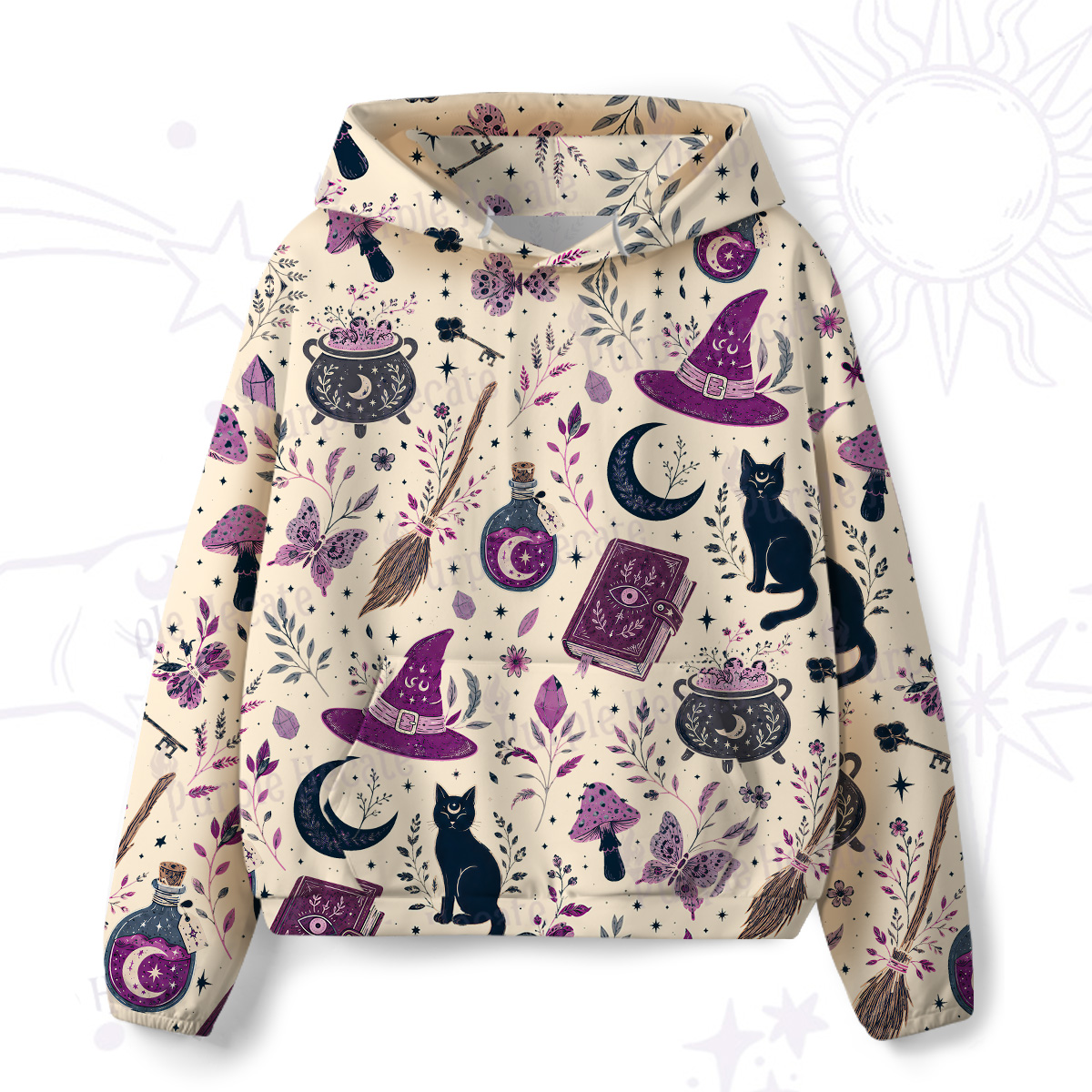 Purplehecate Witchcraft Spellbook All-Over Print Hoodie