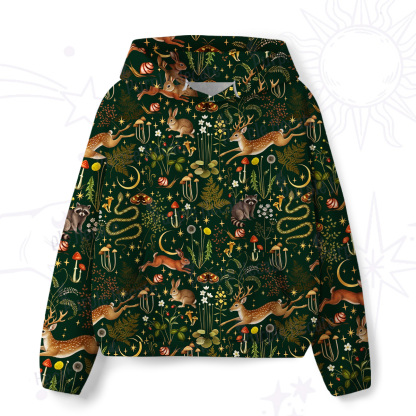 Purplehecate Enchanted Forest Animals All-Over Print Hoodie