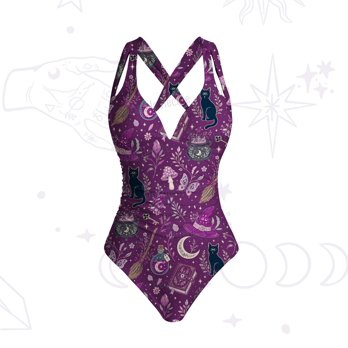 Purplehecate Witchcraft Spellbook One-Piece Swimsuit